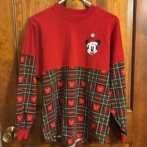 Disney Parks official longsleeve Merry Christmas XS red/red plaid unisex